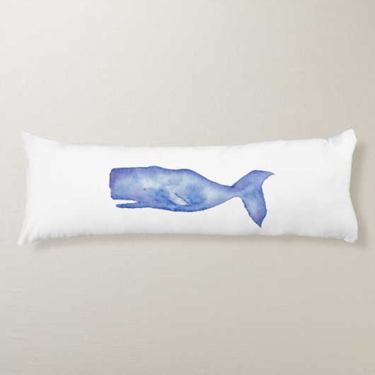 Watercolor whale pillow ボディピロー (正面)