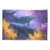 Watercolor Whales Abstract Ocean Garden 枕カバー (裏面)