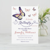 Watercolor Whimsical Butterfly Garden Baby Shower  招待状 (スタンド正面)