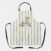 Watercolor Whimsical Cat エプロン (正面)