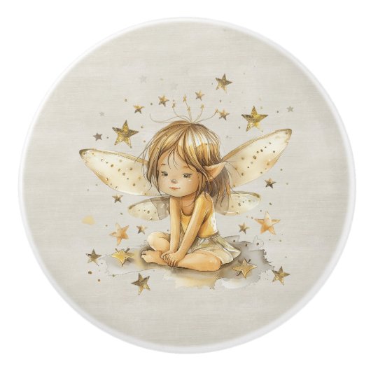 Watercolor Whimsical Fairy セラミックノブ (正面)