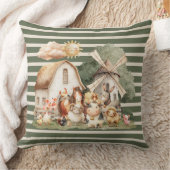 Watercolor Whimsical Farm Animals クッション (ブランケット)