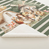 Watercolor Whimsical Farm Animals シェルパブランケット (3/4)