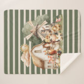 Watercolor Whimsical Farm Animals シェルパブランケット (正面(横))