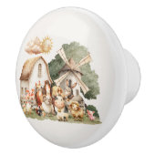 Watercolor Whimsical Farm Animals セラミックノブ (右)