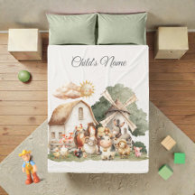 Watercolor Whimsical Farm Animals