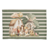 Watercolor Whimsical Farm Animals 枕カバー (正面左)