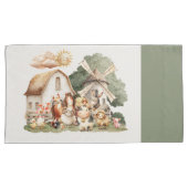 Watercolor Whimsical Farm Animals 枕カバー (正面右)