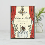 Watercolor Whimsical Glamour Save the Date 招待状 (スタンド正面)