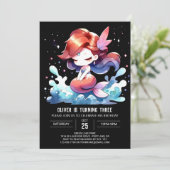Watercolor Whimsical Mermaid Birthday 招待状 (スタンド正面)