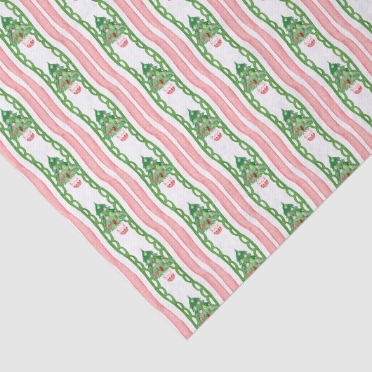Watercolor Whimsical Striped Christmas Trees 薄葉紙 (詳細)