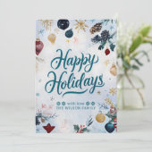 Watercolor Whimsy Festive Ornaments Christmas シーズンカード (スタンド正面)