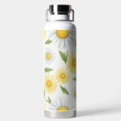 WATERCOLOR WHITE AND YELLOW DAISY FLOWERS ウォーターボトル (背面)