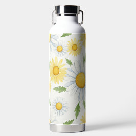 WATERCOLOR WHITE AND YELLOW DAISY FLOWERS ウォーターボトル