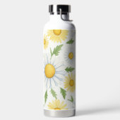 WATERCOLOR WHITE AND YELLOW DAISY FLOWERS ウォーターボトル (左面)