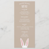 Watercolor White Bunny Ears On Beige Easter Brunch メニュー (正面)