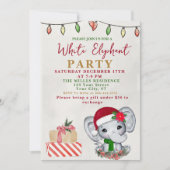 Watercolor White Elephant Gift Exchange Party 招待状 (正面)