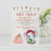 Watercolor White Elephant Gift Exchange Party 招待状 (スタンド正面)