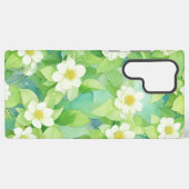 Watercolor White Floral Botanical Phone Case Samsung Galaxyケース (裏面横)