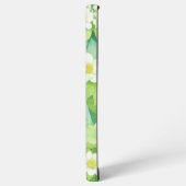 Watercolor White Floral Botanical Phone Case Samsung Galaxyケース (左側面)