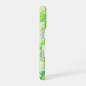 Watercolor White Flowers & Leaves Phone Case iPhone 16ケース (右側面)