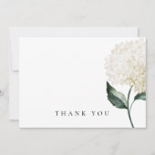 Watercolor White Hydrangea Funeral Thank You サンキューカード (正面)