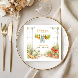 watercolor White Little Sprout Garden Baby Shower スタンダードカクテルナプキン
