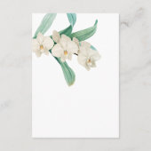 Watercolor White Orchids Floral Wedding エンクロージャーカード (裏面)