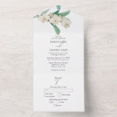 Watercolor White Orchids Floral Wedding オールインワン招待状 (内側)