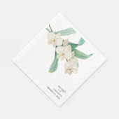 Watercolor White Orchids Floral Wedding スタンダードランチョンナプキン (角)