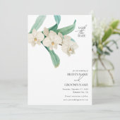 Watercolor White Orchids Floral Wedding セーブザデート (スタンド正面)