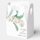 Watercolor White Orchids Floral Wedding フェイバーボックス (オープン)