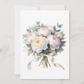 Watercolor White Peonies Bridesmaids Luncheon 招待状 (裏面)