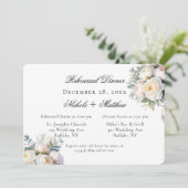 Watercolor White Peonies Wedding Rehearsal Dinner 招待状 (スタンド正面)