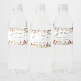 Watercolor White Wildflower Bloom Baby In Bloom ペットボトルラベル