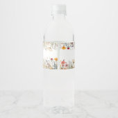 Watercolor White Wildflower Bloom Baby In Bloom ペットボトルラベル (裏面)