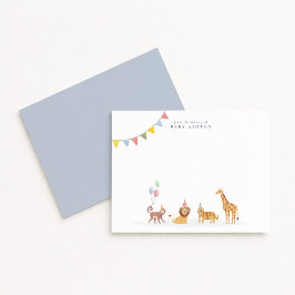 Watercolor Wild Animals Nursery note card サンキューカード