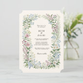 Watercolor Wild Flowers Wedding 招待状 (スタンド正面)