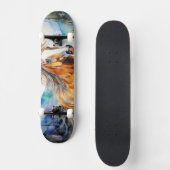Watercolor Wild Mustang Skateboard スケートボード (正面)