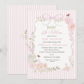 Watercolor Wildflower  Baby in Bloom Baby shower 招待状 (正面/裏面)