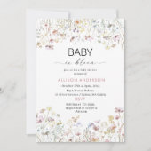 Watercolor Wildflower  Baby in Bloom Baby shower 招待状 (正面)