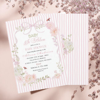 Watercolor Wildflower  Baby in Bloom Baby shower 招待状