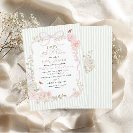 Watercolor Wildflower  Baby in Bloom Baby shower 招待状