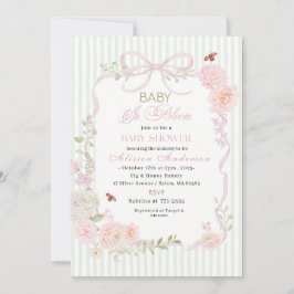 Watercolor Wildflower  Baby in Bloom Baby shower 招待状