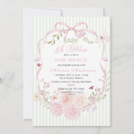 Watercolor Wildflower  Baby in Bloom Baby shower 招待状