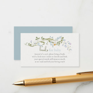 Watercolor Wildflower Baby Shower Books for Baby エンクロージャーカード