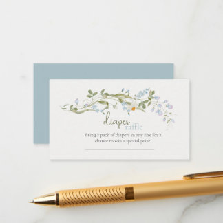 Watercolor Wildflower Baby Shower Diaper Raffle エンクロージャーカード