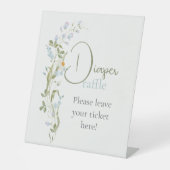 Watercolor Wildflower Baby Shower Diaper Raffle 台座サイン (正面)