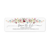 Watercolor Wildflower Boho Garden Wedding  ラベル (正面)
