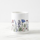 Watercolor Wildflower Border Floral Mug コーヒーマグカップ (中央)